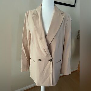 H&M Beige Double-Breasted Blazer